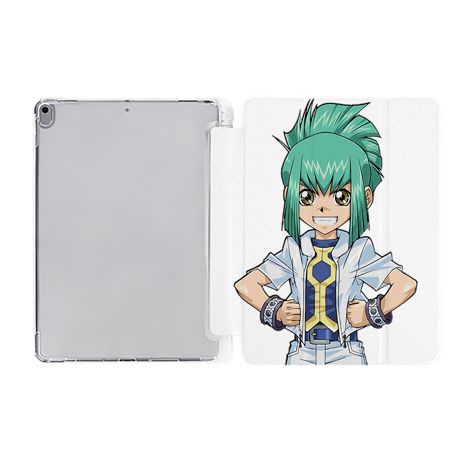 （画像用） 遊☆戯☆王 Yu-Gi-Oh! IPad ケース ペン収納付き 三つ折りスタンド PUレザー×シリコン 対応機種9.5/10.5/10.9インチ